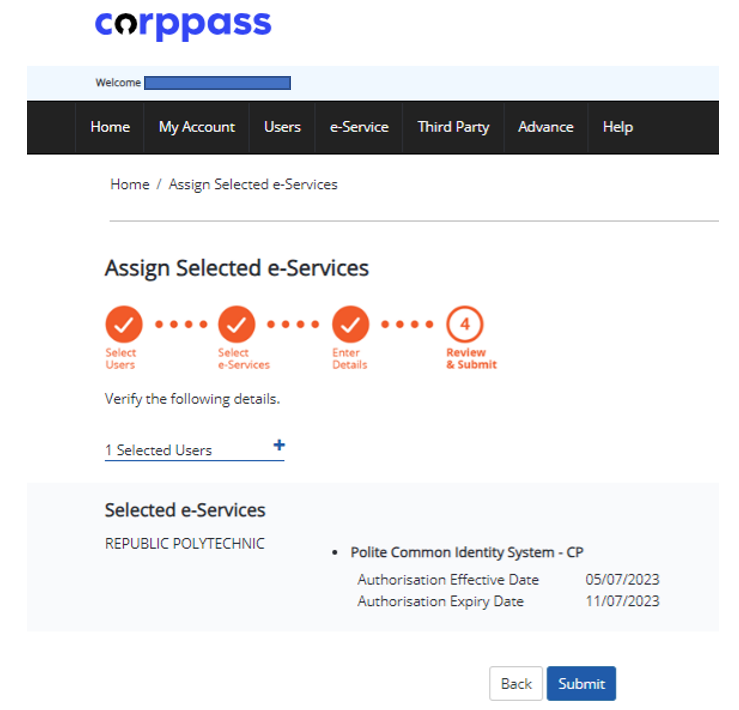 Click Submit to complete the linkage.