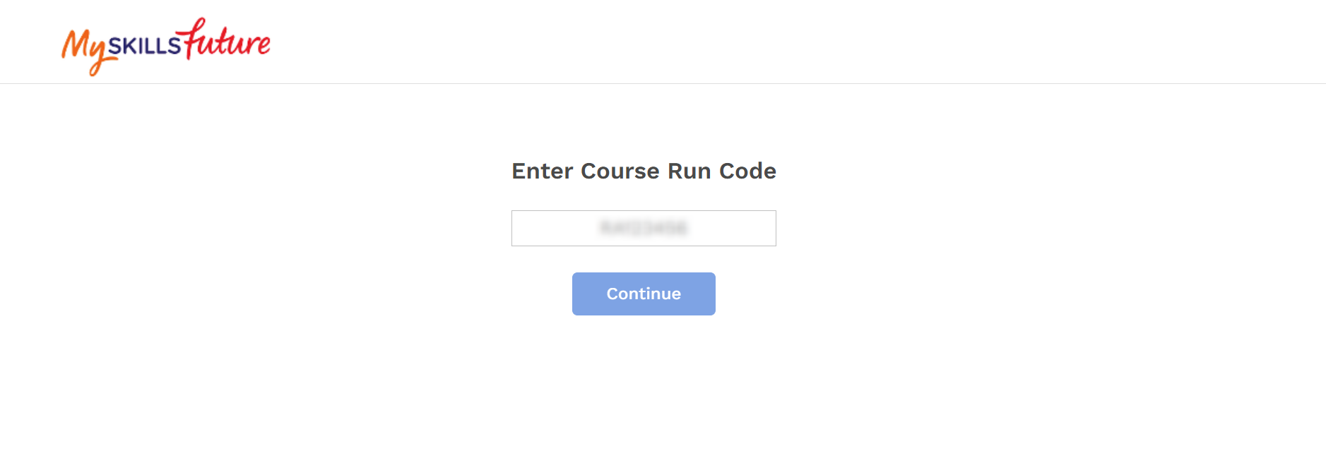 Enter course run code.