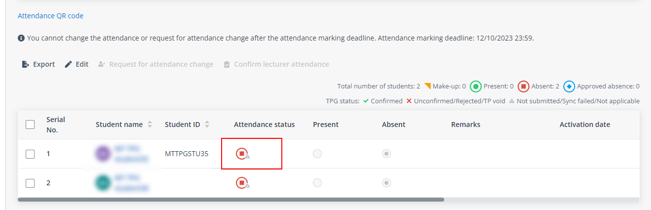 Failed scan or marking.