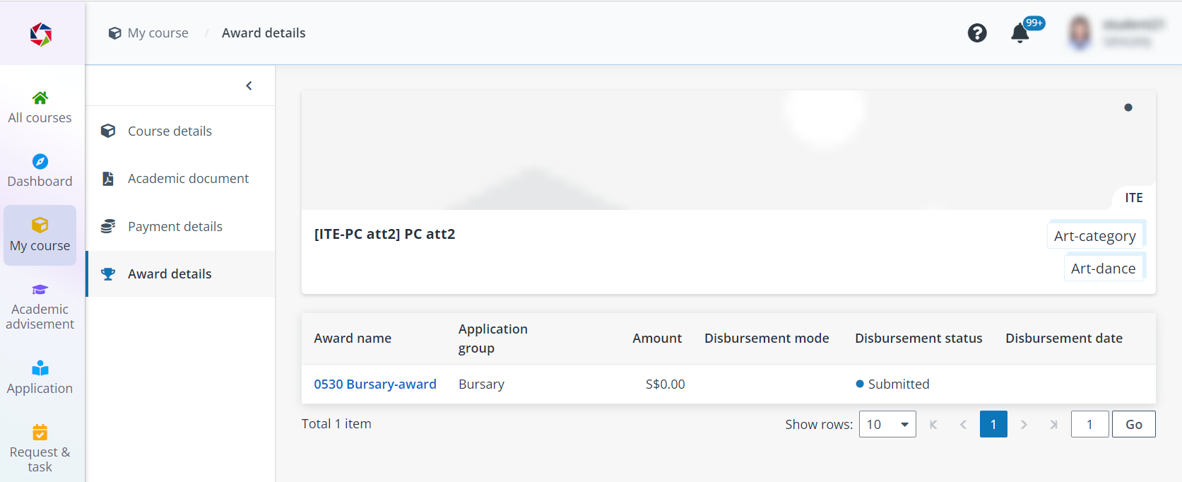 The Payment details page.