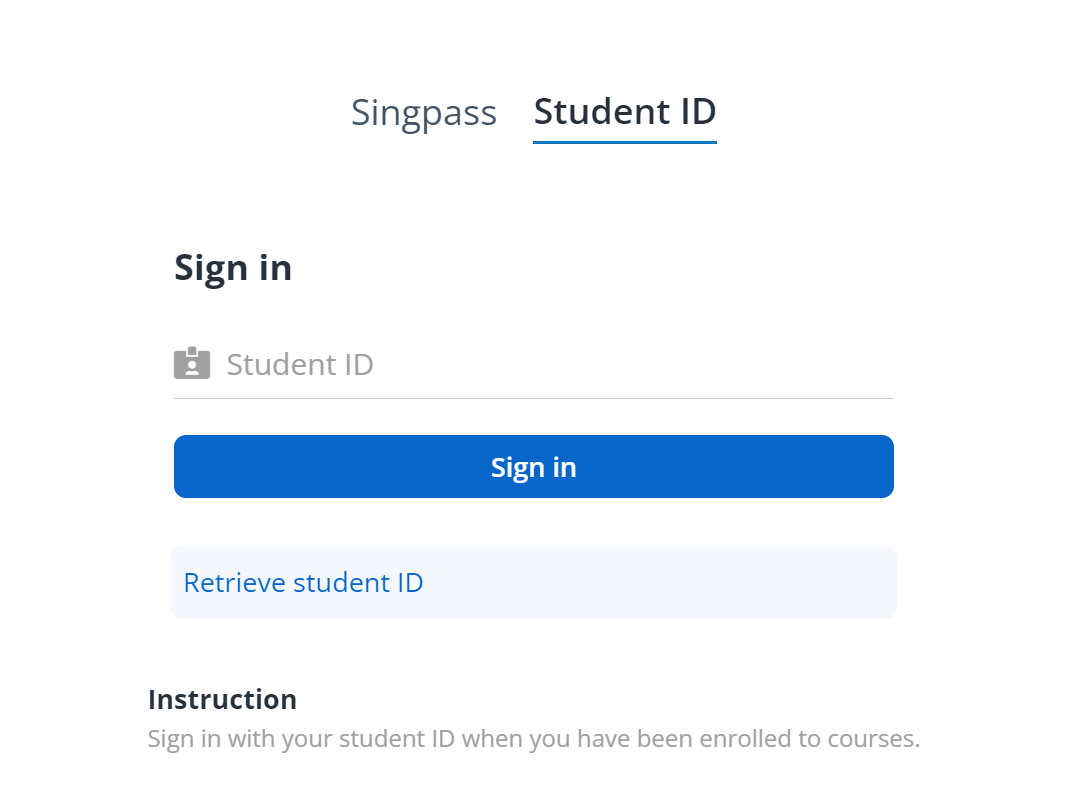 Sign in with student ID.