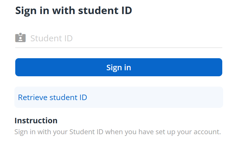 Sign in with your STEP student ID.