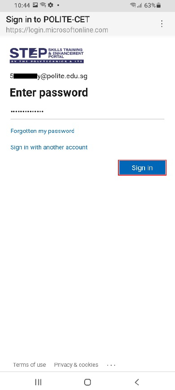 Enter your password.